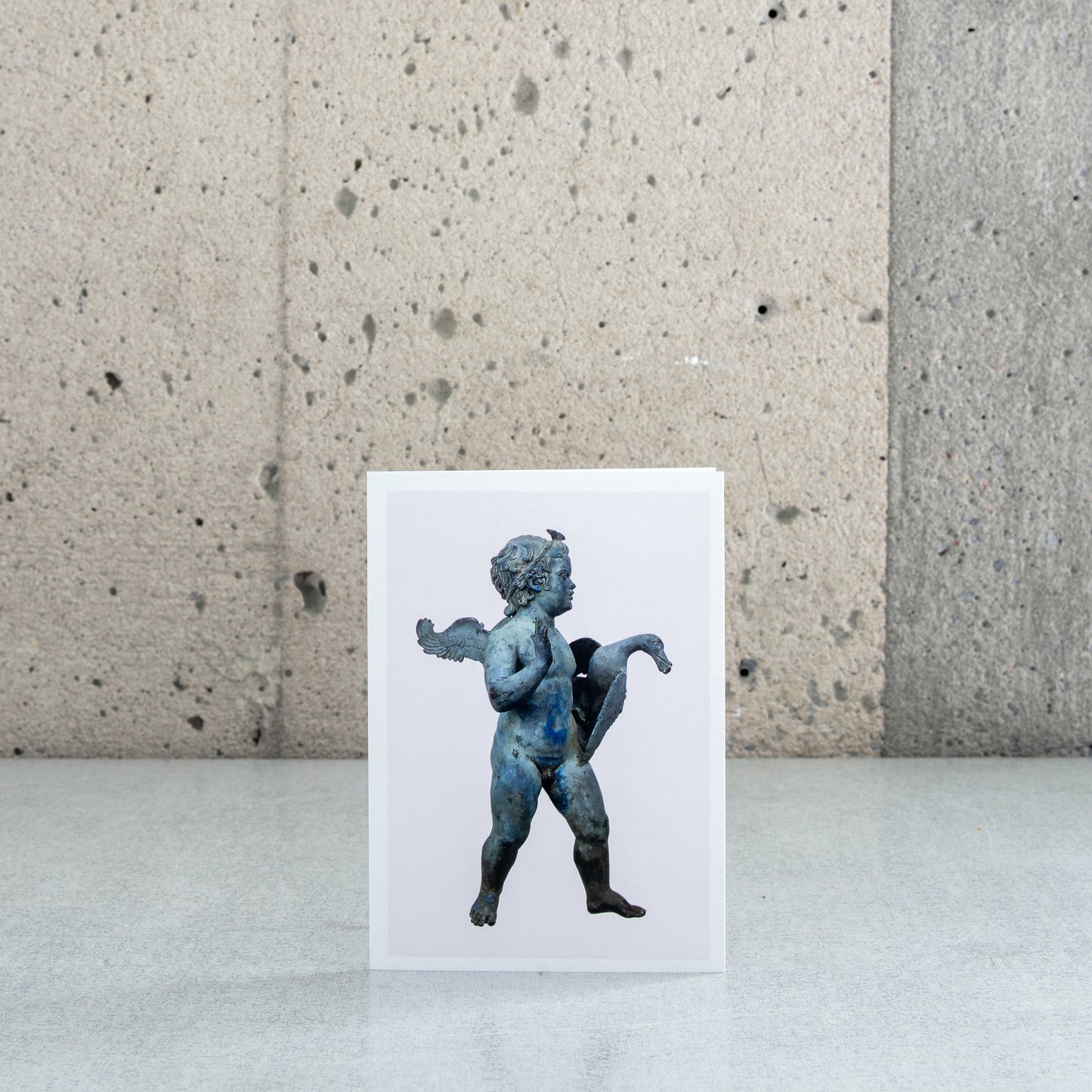 Carte pliée "Angelot à l'oiseau" - Inconnu