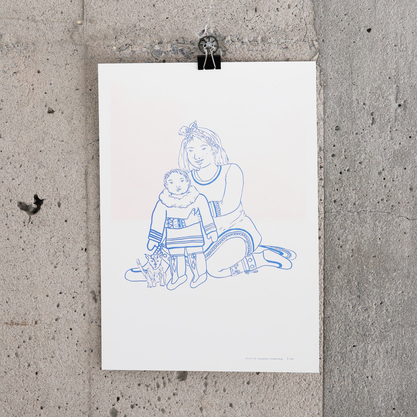 Poster "Mother, Child and Dog" - Arsaniq Deer