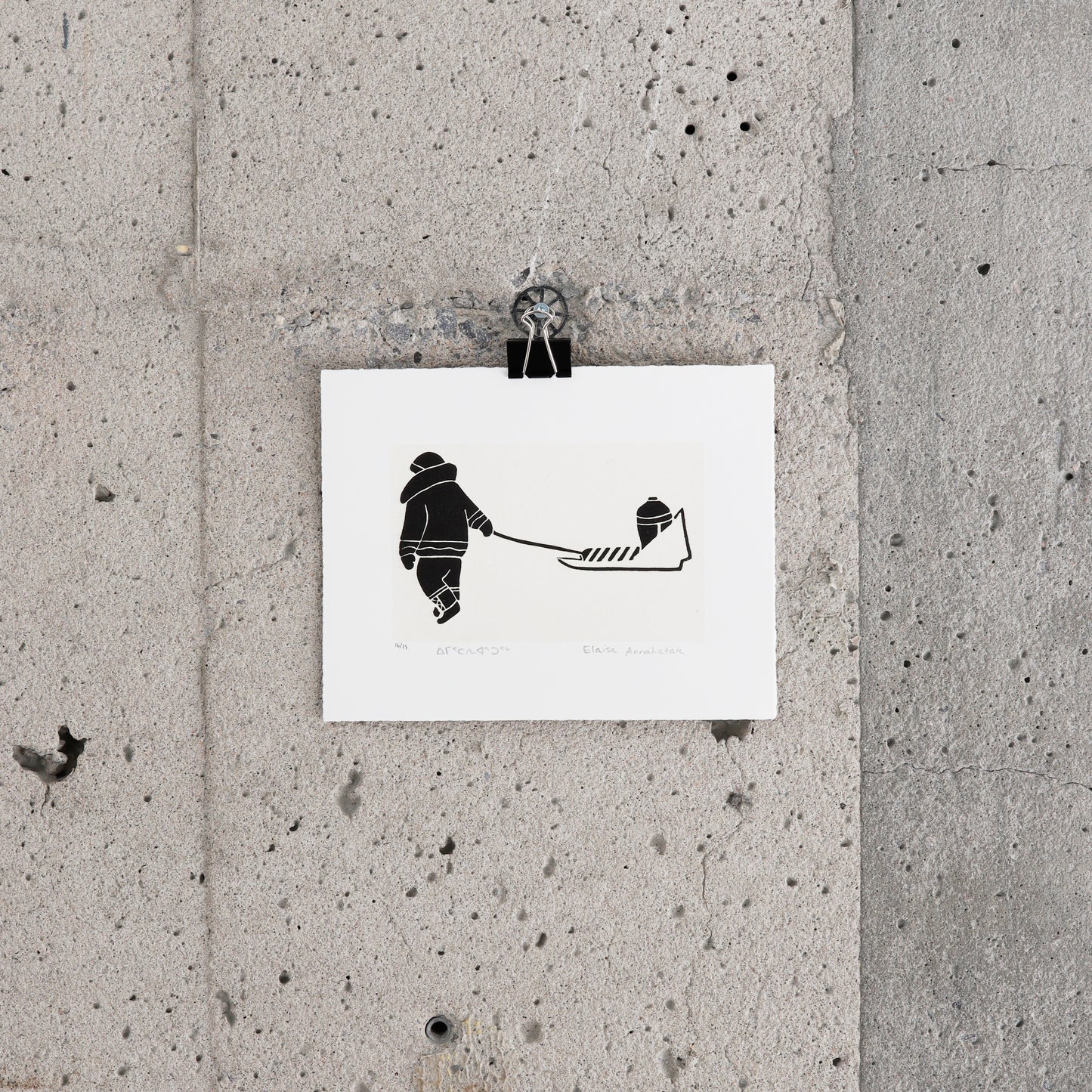 Estampe "Chercher de l'eau en traîneau" - Elaisa Annahatak