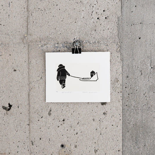 Estampe "Chercher de l'eau en traîneau" - Elaisa Annahatak