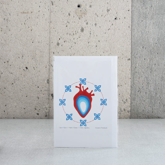 Carte pliée "Coeur-Fleur" - Eruoma Awashish
