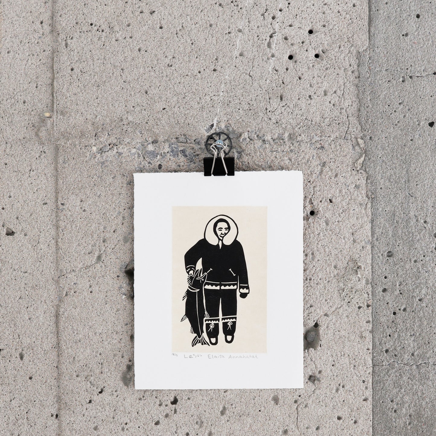 Estampe "Pêche truite de rivière" - Elaisa Annahatak