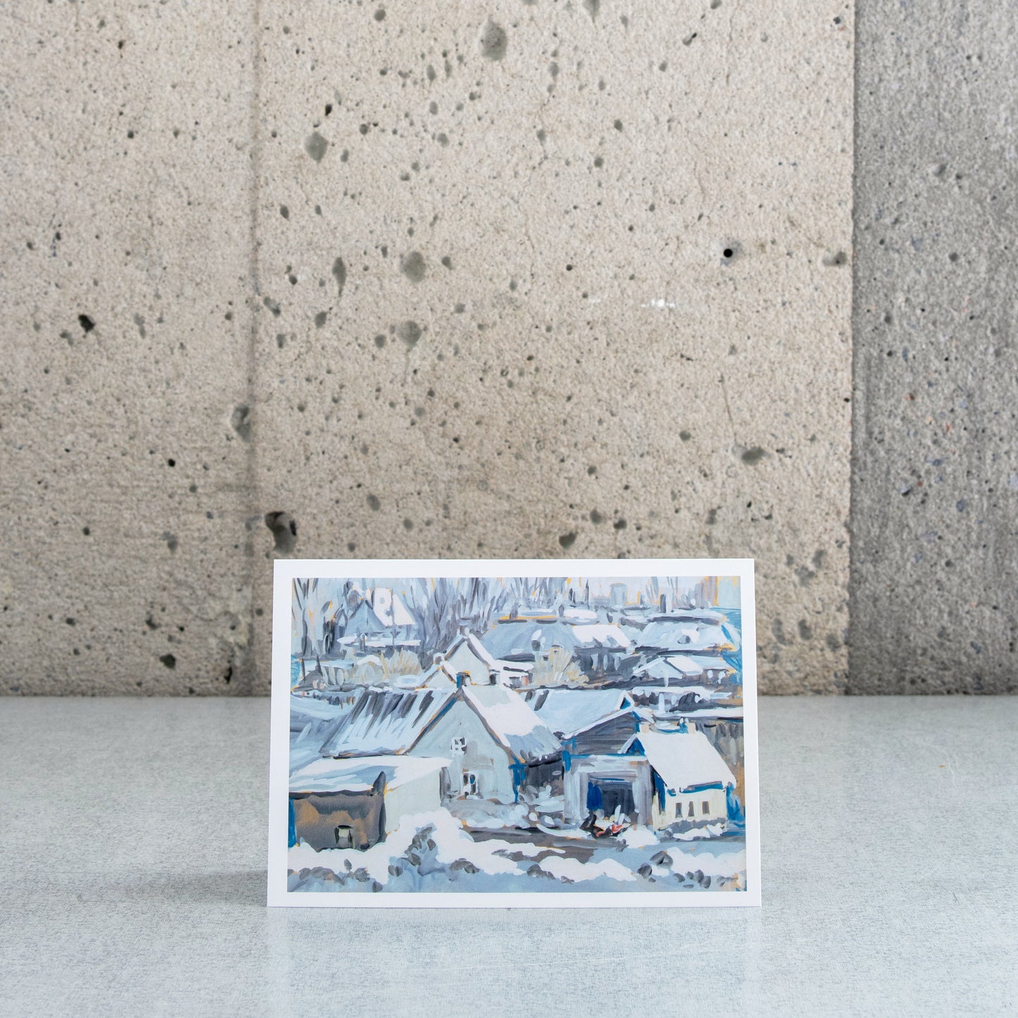 Carte pliée "Vieux toits de Joliette, 1968" - Wilfrid Corbeil