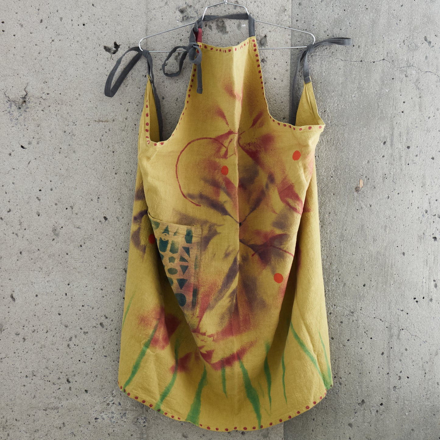 Tablier de cuisine, vert rétro (avec poche)